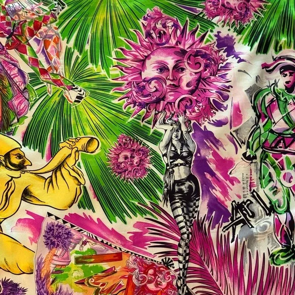 Versace Scarf. 100% Silk. Vibrant Multicolor. Made in Italy.